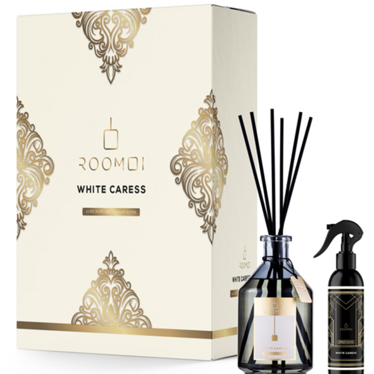 Roomoi Diffusore Ambiente White Caresse 200 ml + Spray Home 100 ml