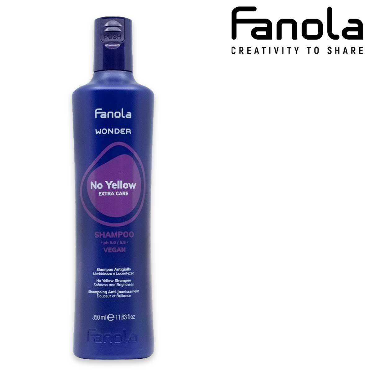 Fanola Wonder No Yellow Shampoo AntiGiallo Morbidezza e Lucentezza 350 ml