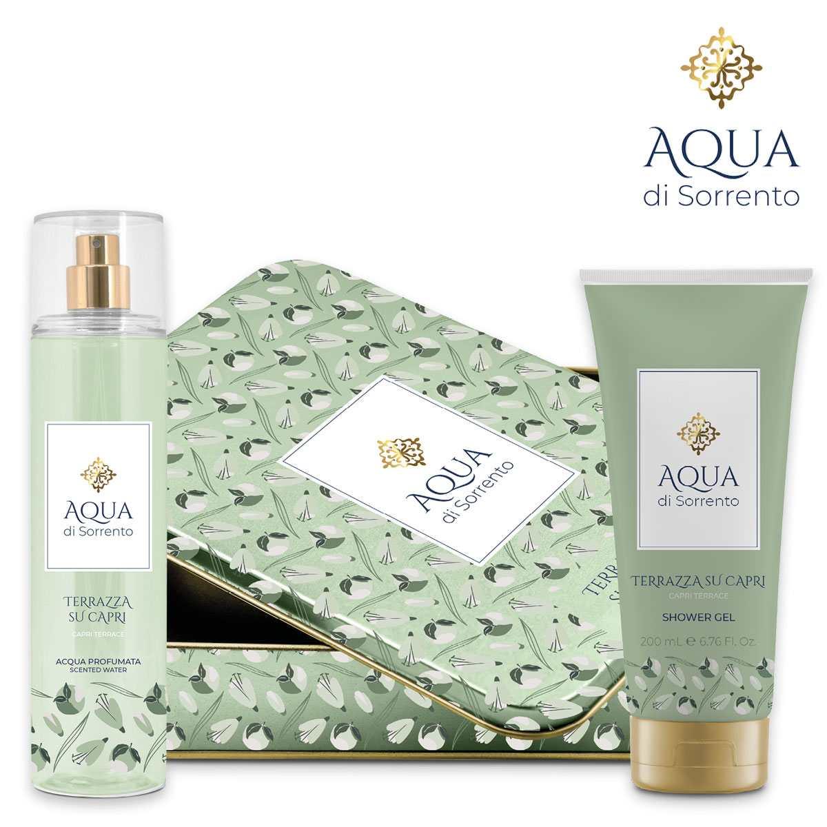 Aqua di Sorrento Posillipo Gift Set Terrazza su Capri Acqua Profumata 245 ml + Shower Gel 200 ml