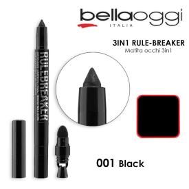 Bellaoggi 3 in 1 Rule Breaker Matita Occhi/Ombretto/Kajal 001 Black