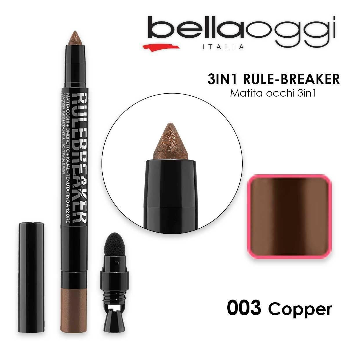 Bellaoggi 3 in 1 Rule Breaker Matita Occhi/Ombretto/Kajal 003 Copper
