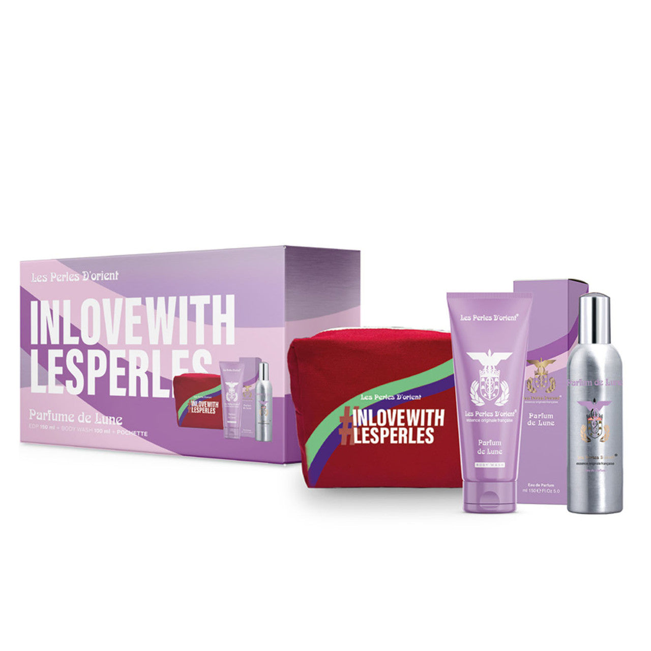 Les Perles d'Orient Parfum De Lune EDP Spray 150 ml + Body Wash 100 ml + Pochette