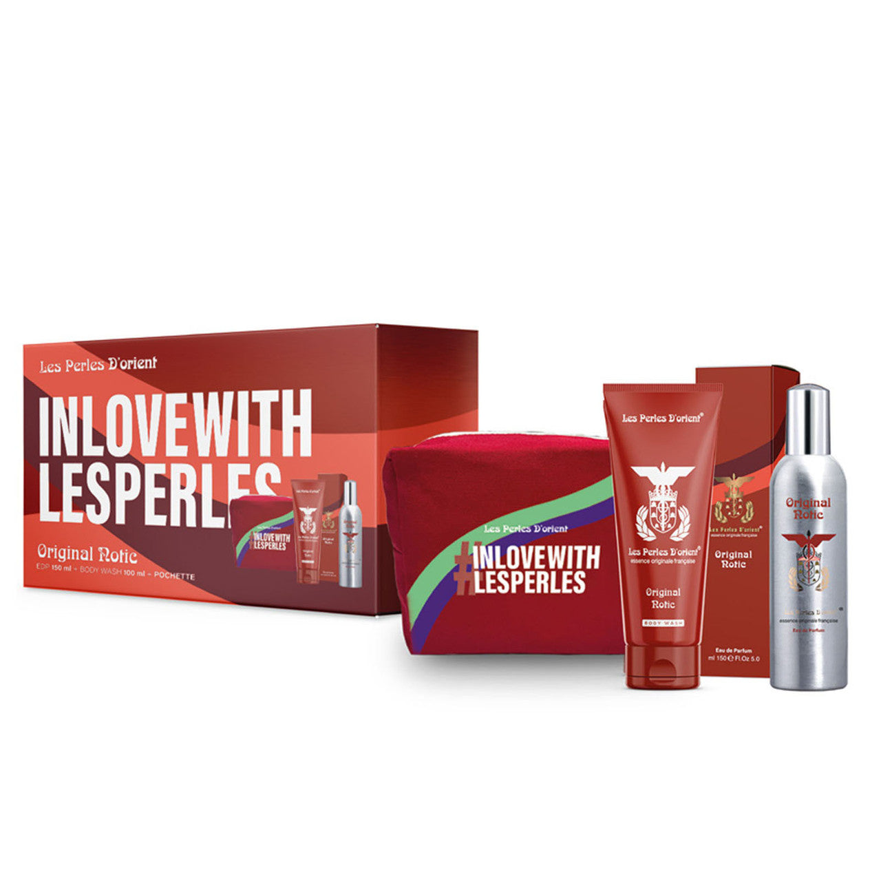 Les Perles d'Orient Original Notic EDP Spray 150 ml + Body Wash 100 ml + Pochette