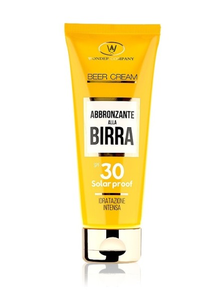 Beer Cream Solare Abbronzante alla Birra SPF 30 Con Vitamina E, Burro di Karitè e Estratto di Rusco100 ml