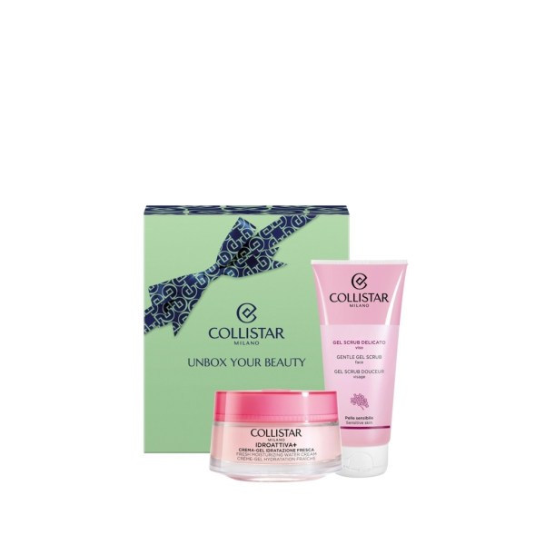 Collistar Unbox Your Beauty Kit Pelle Idratata fino a 100 ore rema-Gel Idratazione Fresca 50 ml + Gel Scrub Delicato 100 ml