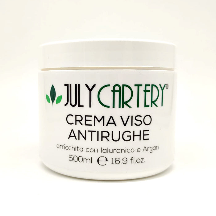 July Cartery Crema Viso Antirughe con acido ialuronico e Argan 500 ml