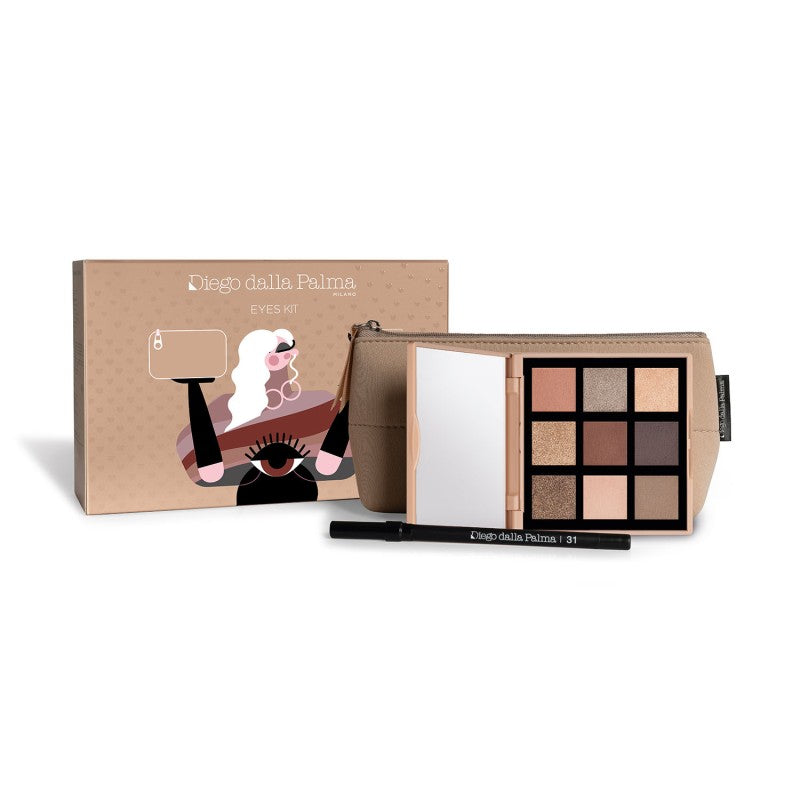 Diego Dalla Palma Eyes Kit Nuda Warm Palette Ombretti + Eyeliner 31 + Pochette