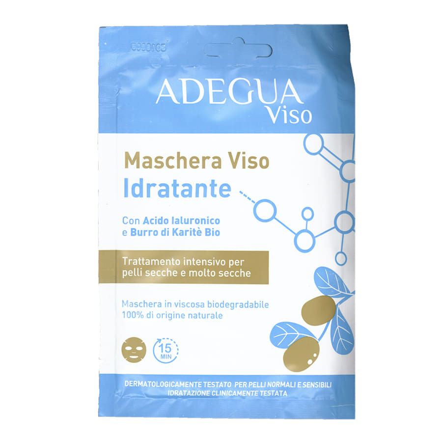 Adegua Viso Maschera Viso Idratante con Acido Ialuronico e Burro di Karitè Bio