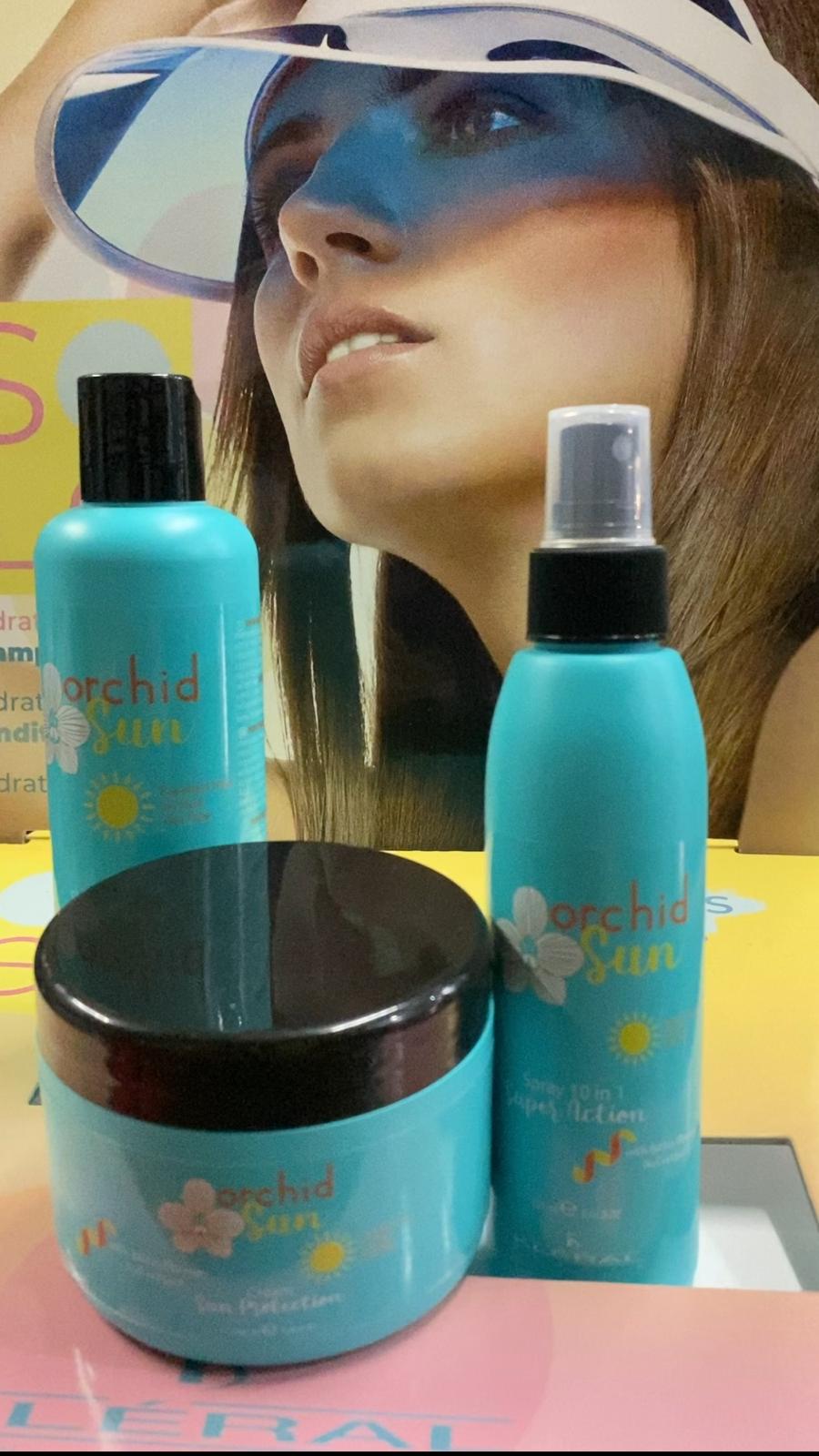 Kleral Orchid Sun Kit Solare Shampoo 250 ml + Maschera 250 ml + Spray 10 in  1 150 ml + Telo Mare