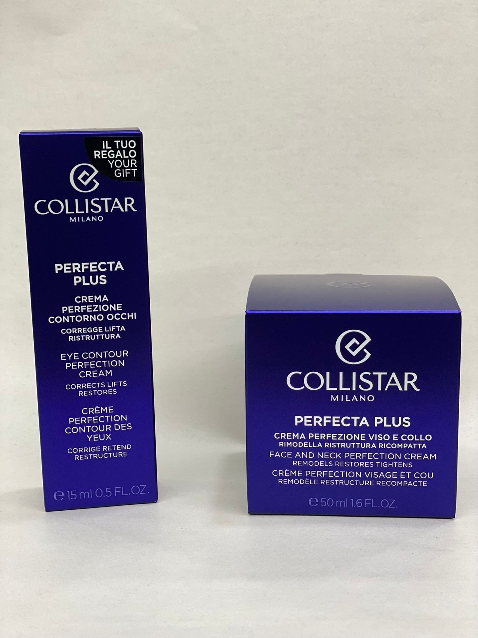Collistar Perfecta Plus Kit Crema Perfezione Viso e Collo 50 ml+ Contorno Occhi 15 ml