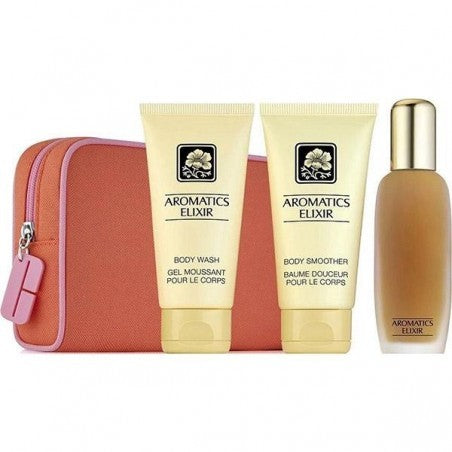 CLINIQUE AROMATICS ELIXIR 45ML+BODY SMOOTHER 75 ML+ BODY WASH 75 ML+ POCHETTE