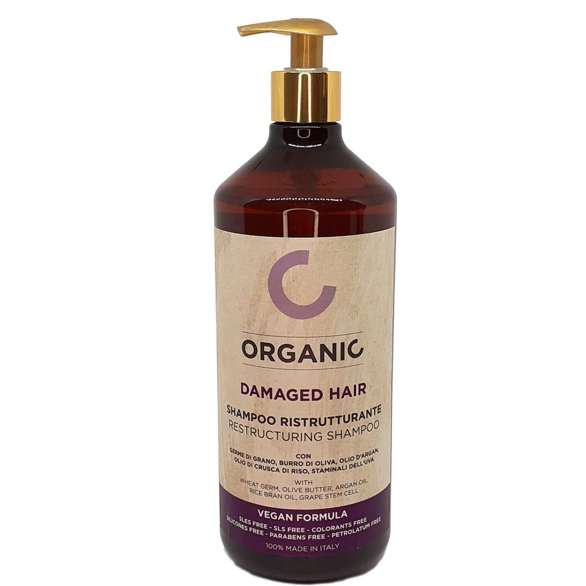 Organic Damaged Hair Shampoo Ristrutturante 1 lt